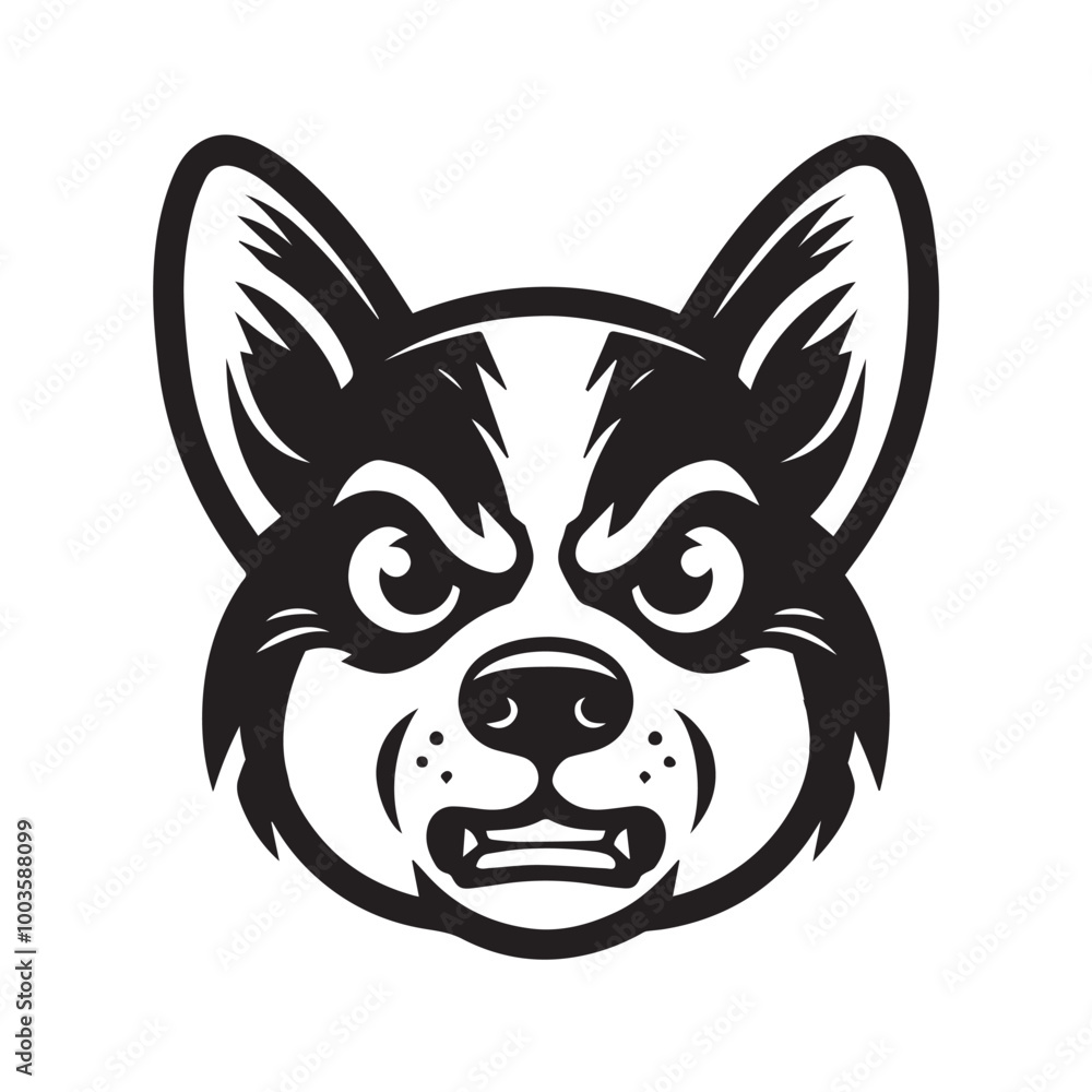 Welsh Corgi Dog Face Clipart Design - Dog Face Logo - Welsh Corgi Vector illustration in black and white
Welsh Corgi Dog Face Clipart Design - Dog Face Logo - Welsh Corgi Vector illustration in black and white