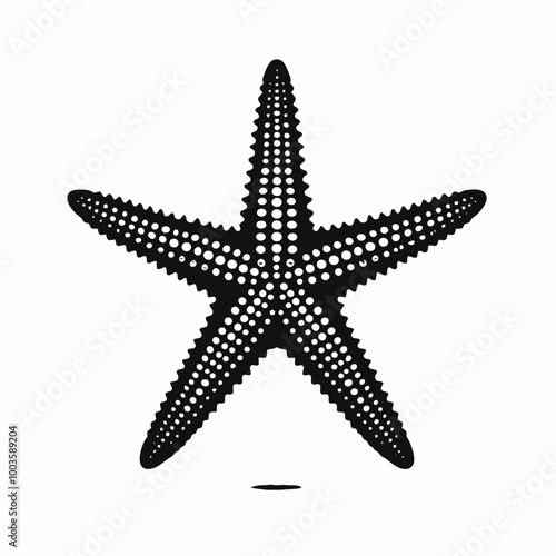 silhouette of star fish, Black Starfish Emblem Marine Majesty Starfish