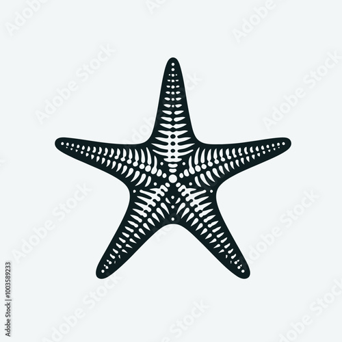 silhouette of star fish, Black Starfish Emblem Marine Majesty Starfish