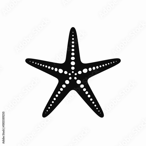 silhouette of star fish, Black Starfish Emblem Marine Majesty Starfish photo