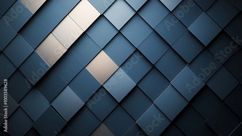Wallpaper Mural Abstract design of interlocking blue tiles creating a textured surface with varying shades and lighting effects Torontodigital.ca