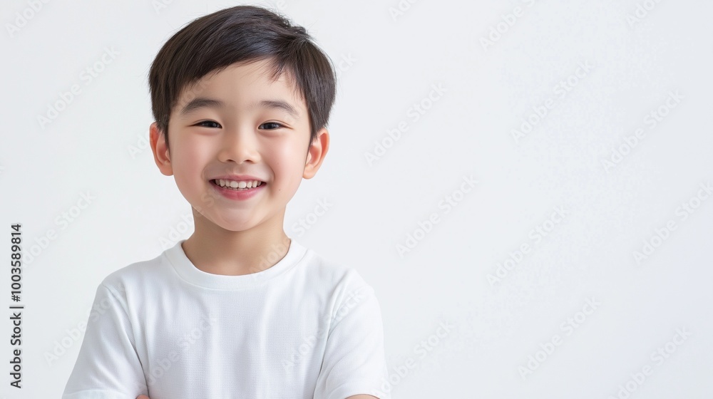Asian boy on isolated white background Asian boy on isolated white background