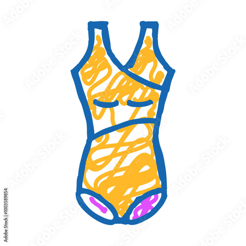 beachwear one-piece doodle icon sketch vector. beachwear one-piece sign. isolated symbol illustration