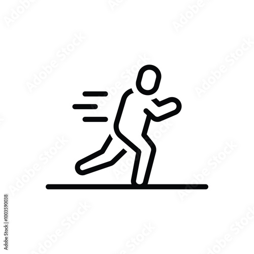 Black line icon for running