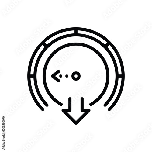 Black line icon for slow