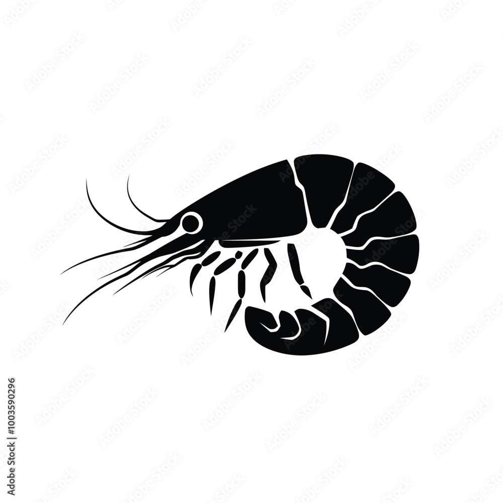 Fototapeta premium black silhouette of a shrimp