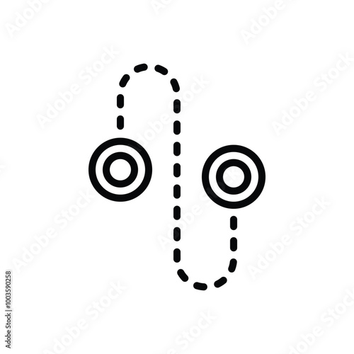 Black line icon for trajectory