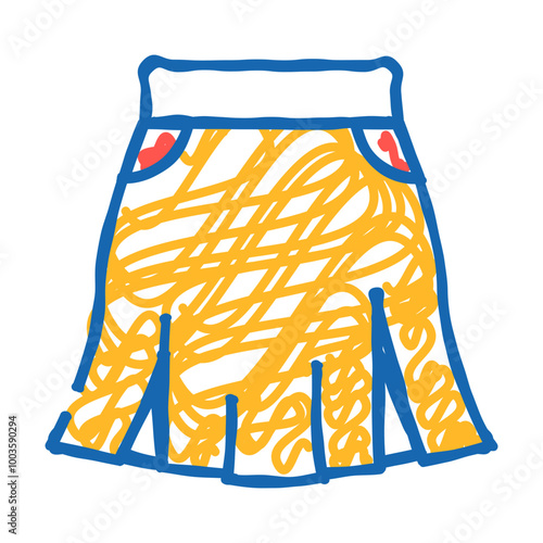skirt girl clothes doodle icon sketch vector. skirt girl clothes sign. isolated symbol illustration
