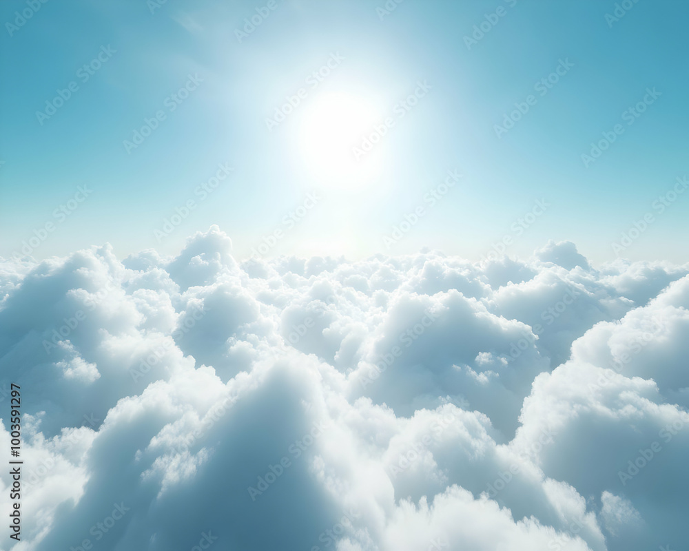 Fluffy White Clouds Above a Blue Sky Background Image Fluffy White Clouds Above a Blue Sky Background Image