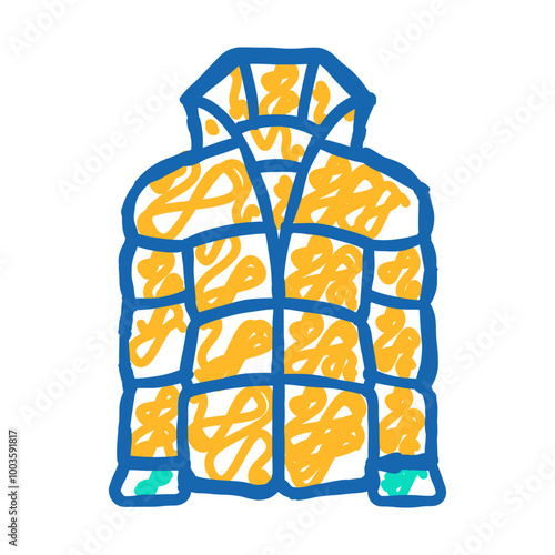puffers and quilted jackets doodle icon sketch vector. puffers and quilted jackets sign. isolated symbol illustration