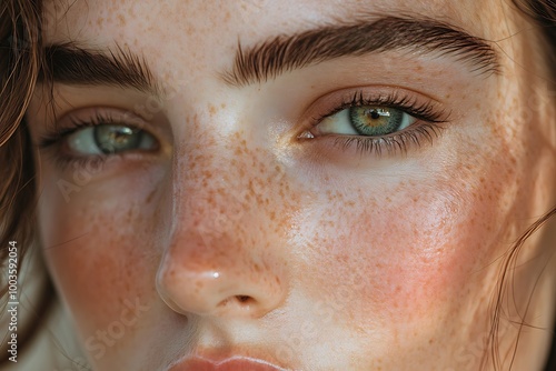 Close Up of Woman's Eye with Freckles - Photo