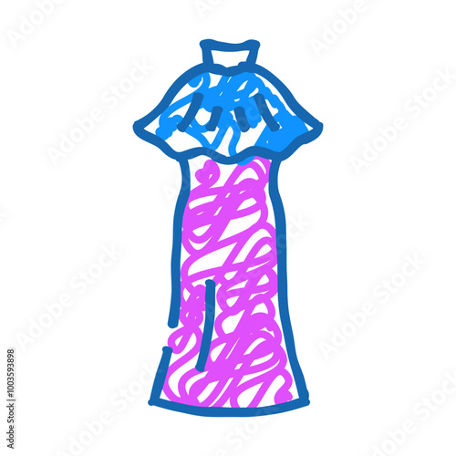 dresses evening gowns garment doodle icon sketch vector. dresses evening gowns garment sign. isolated symbol illustration