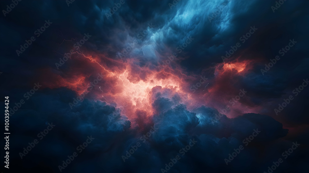 Dark Clouds and Lightning Illustration Dark Clouds and Lightning Illustration