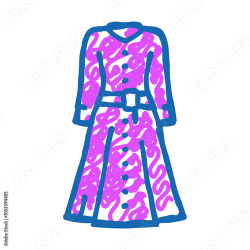 dresses workwear doodle icon sketch vector. dresses workwear sign. isolated symbol illustration