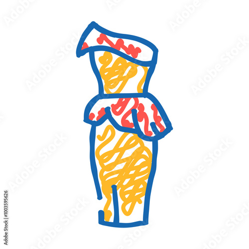 dresses cocktail doodle icon sketch vector. dresses cocktail sign. isolated symbol illustration