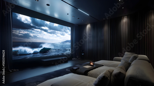 Vivid movie displayed on a home theater projector with dynamic colors and high resolution quality.