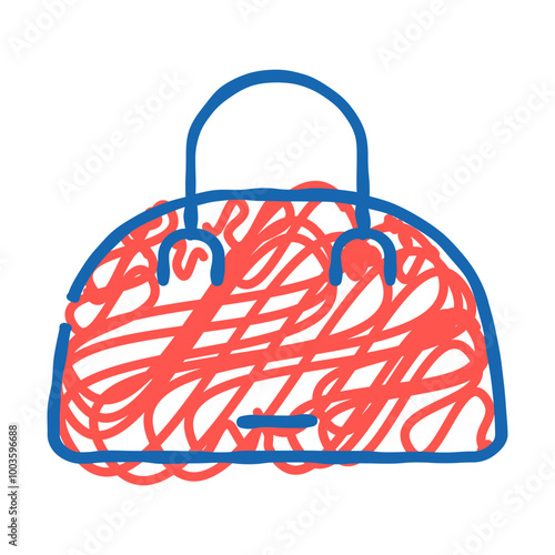 bag fashion woman accessory doodle icon sketch vector. bag fashion woman accessory sign. isolated symbol illustration