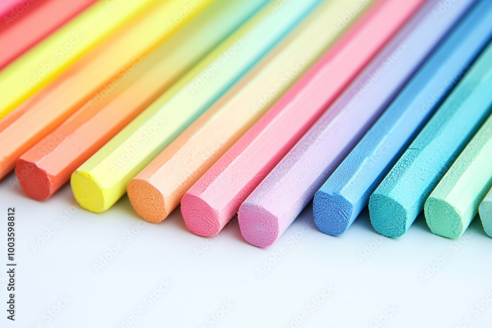 Soft Hues: A Palette of Pastel Sticks Arranged in a Gradient Soft Hues: A Palette of Pastel Sticks Arranged in a Gradient