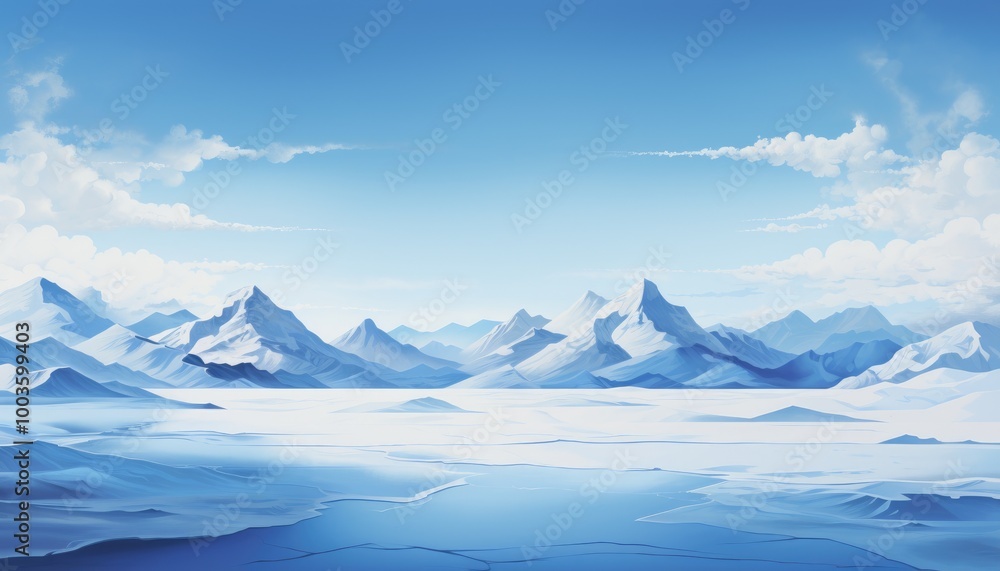 Obraz premium snow mountain blue sky landscape horizontal