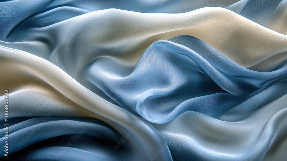 Elegant blue cream satin fabric texture Elegant blue cream satin fabric texture