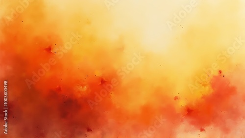 Abstract orange and yellow fantasy watercolor background texture. Generative AI