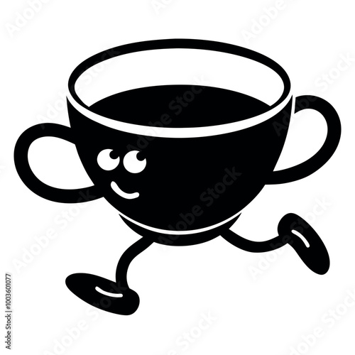 Obraz na płótnie A tea cup running vector art illustration w salonie