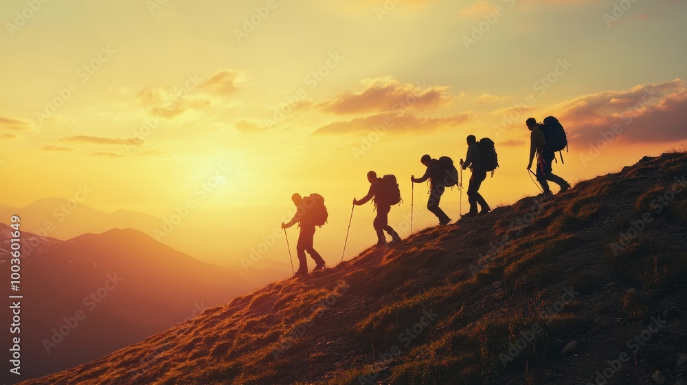 Brave mountaineers skillfully climb steep slopes in pursuit of their ultimate summit goals. Brave mountaineers skillfully climb steep slopes in pursuit of their ultimate summit goals.