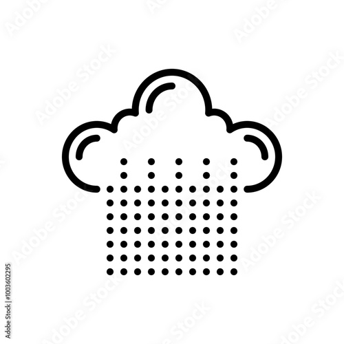 Black line icon for shower