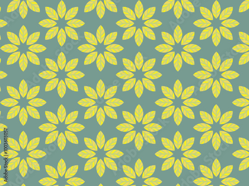 Art & Illustration repetitive geometric floral pattern.