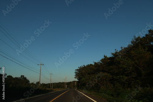 railway in the evening
