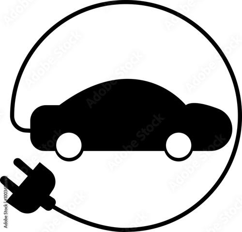 electric eco car vector icons, isolated on transparent background. Charging station. electric ecological transport concept. Electrical automobile cable electric car flat icon used as web, mobile, ui