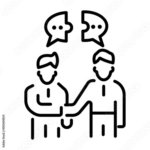 Negotiation skill icon in outline style 