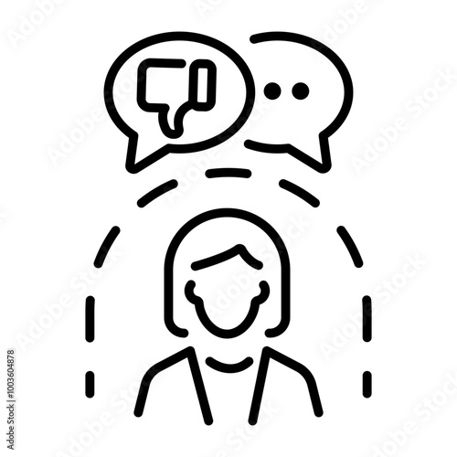 Criticism icon in outline style 