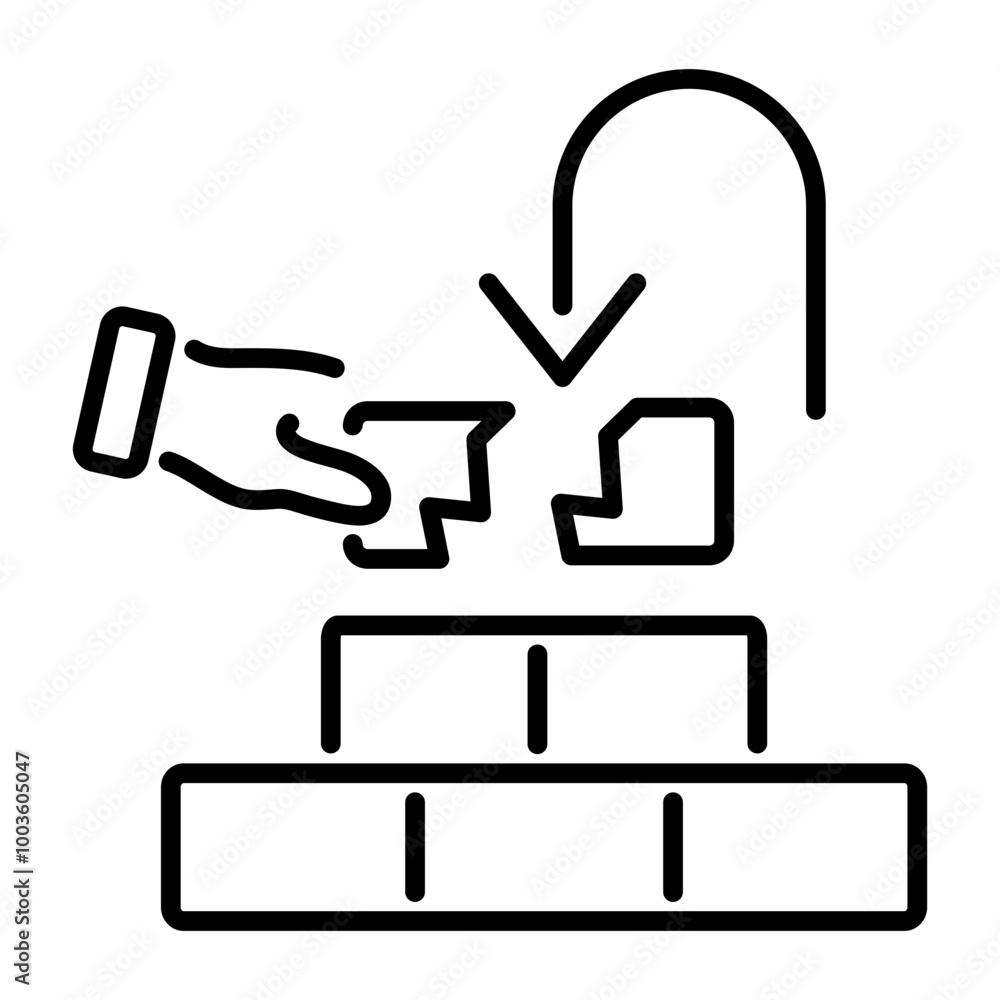 Setback icon in outline style Setback icon in outline style