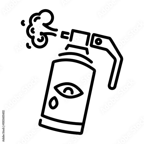 Tear gas icon in linear style 