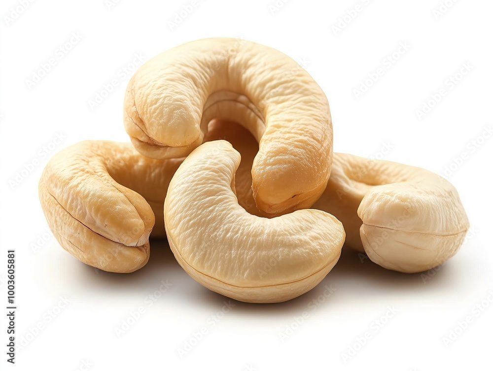 Isolated of cashews, Cashew nuts isolated, cashews nut isolate, white background, nut set isolated on white Isolated of cashews, Cashew nuts isolated, cashews nut isolate, white background, nut set isolated on white