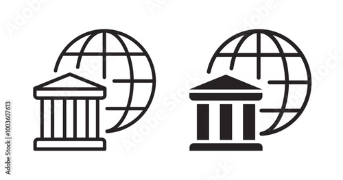 Bank transfer icons on white background. Vector illustration.