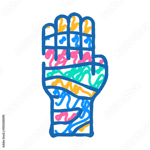 shiatsu arm and zones doodle icon sketch vector. shiatsu arm and zones sign. isolated symbol illustration