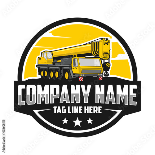 Mobile Cranes, Illustration Logo Vector