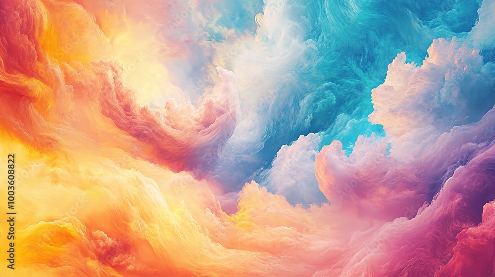 Vibrant Abstract Clouds in Soft Pastel Tones Vibrant Abstract Clouds in Soft Pastel Tones