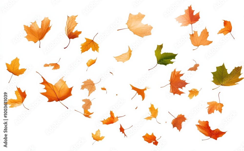 Gracefully falling autumn leaves in PNG format. Gracefully falling autumn leaves in PNG format.