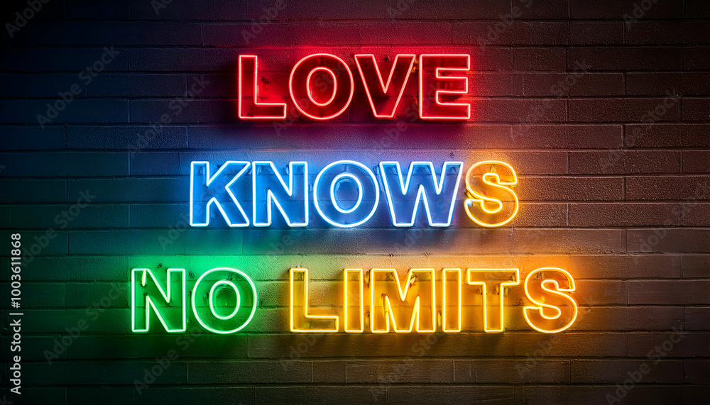 Obraz premium Love knows no limits word