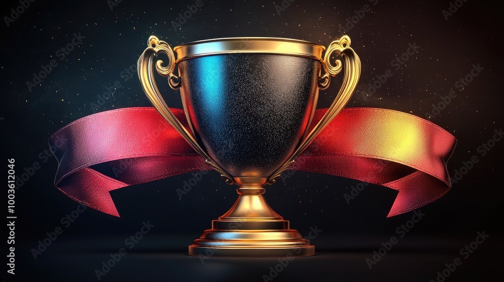 Gradient gold ribbon award badge icon for an appliance device trophy. Gradient gold ribbon award badge icon for an appliance device trophy.