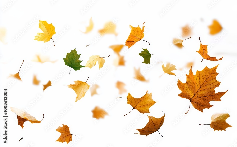 The elegance of falling autumn leaves represented in PNG format. The elegance of falling autumn leaves represented in PNG format.