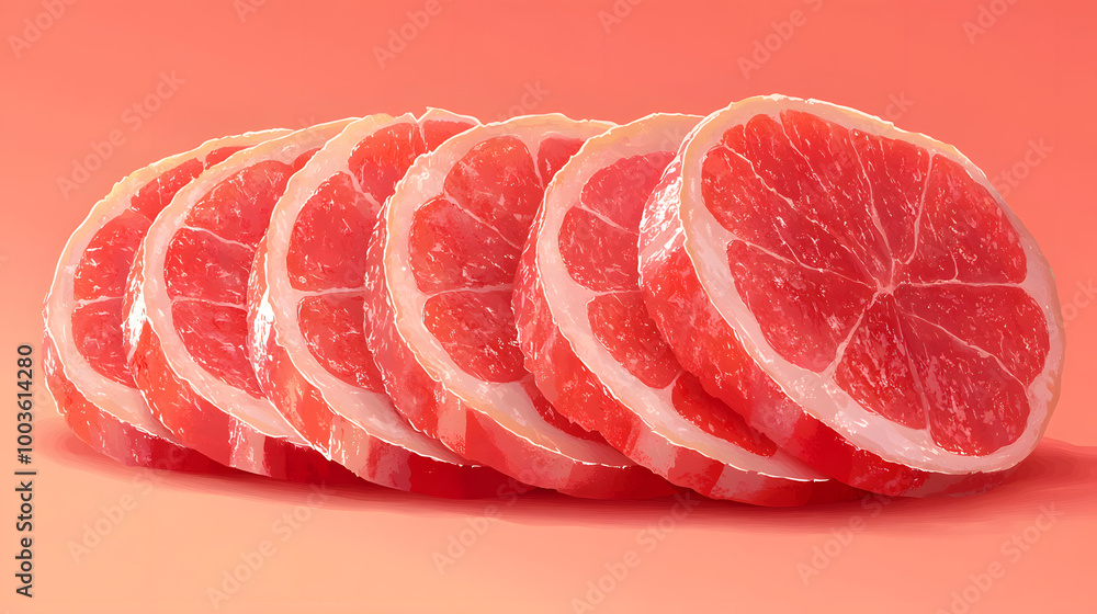 Minimalist Vector Illustration of Sliced Ham in Side View with Clean Lines, Modern Design Aesthetic, and Simple Color Palette, Perfect for Food-Related Branding and Advertising
Minimalist Vector Illustration of Sliced Ham in Side View with Clean Lines, Modern Design Aesthetic, and Simple Color Palette, Perfect for Food-Related Branding and Advertising