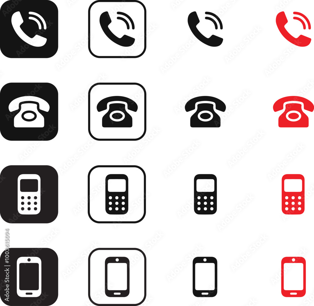 Call or Phone icon collection set. Call sign. Vector Art Design Call or Phone icon collection set. Call sign. Vector Art Design