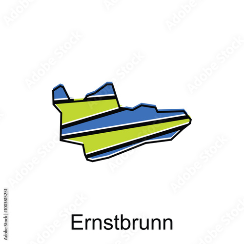 Map of Ernstbrunn design illustration, vector symbol, sign, outline, World Map International vector template on white background photo