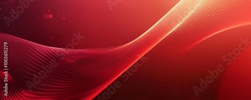 Abstract red wave pattern with glowing lights