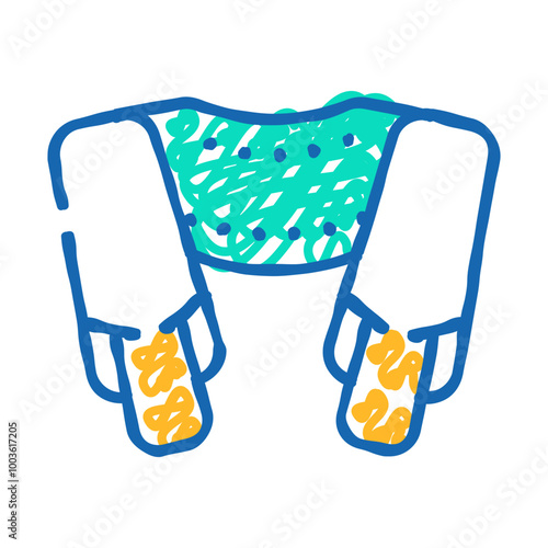 shiatsu massager doodle icon sketch vector. shiatsu massager sign. isolated symbol illustration