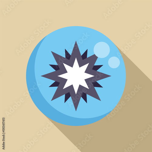 Blue crystal ball with a bright star shining inside, fortune teller equipment for predicting fate